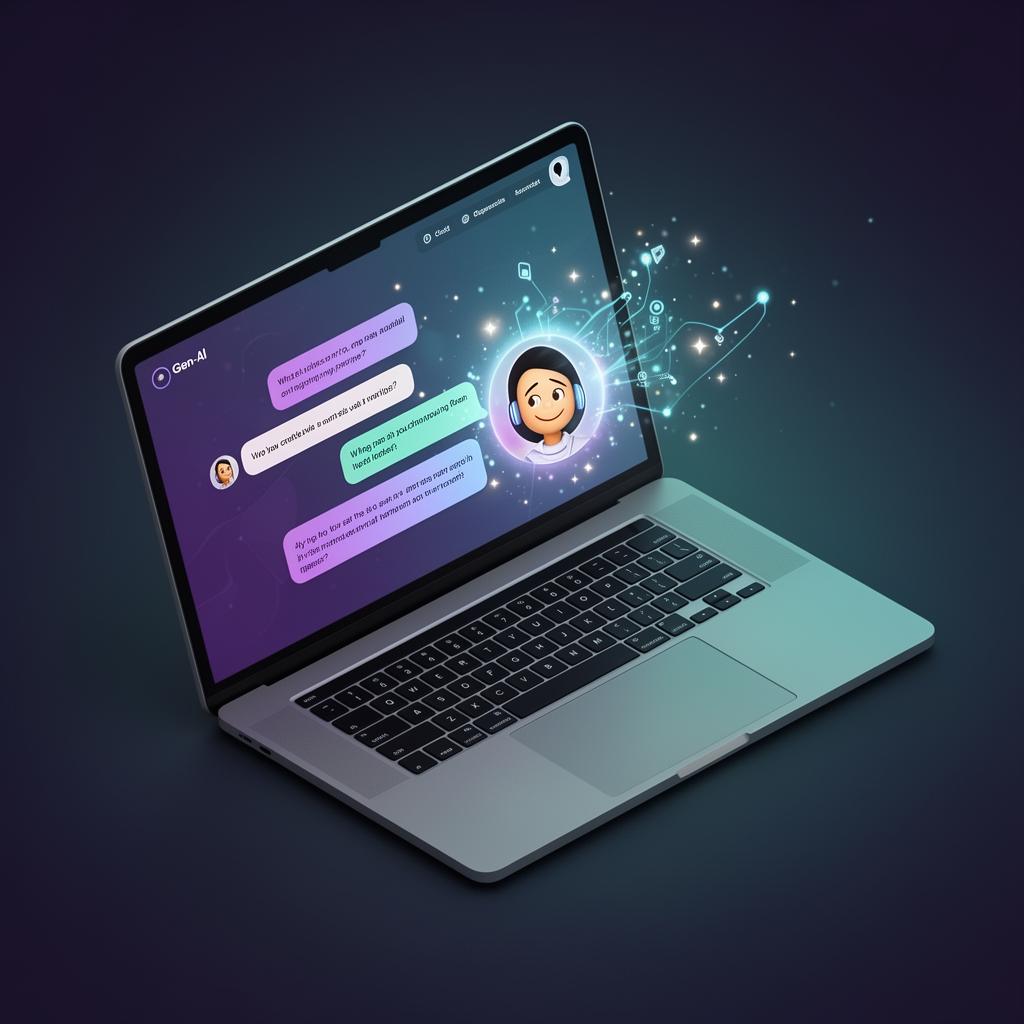 Gen-AI chatbot built by BRC Web Helper running on a laptop